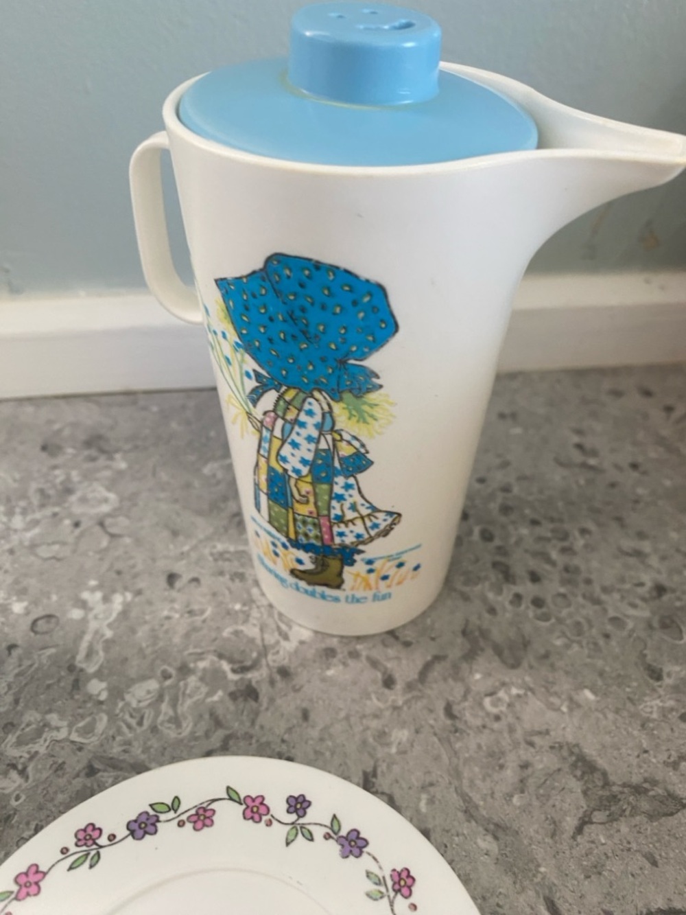 Holly Hobbie Blue & White plastic Tea Set - Picture 13 of 15